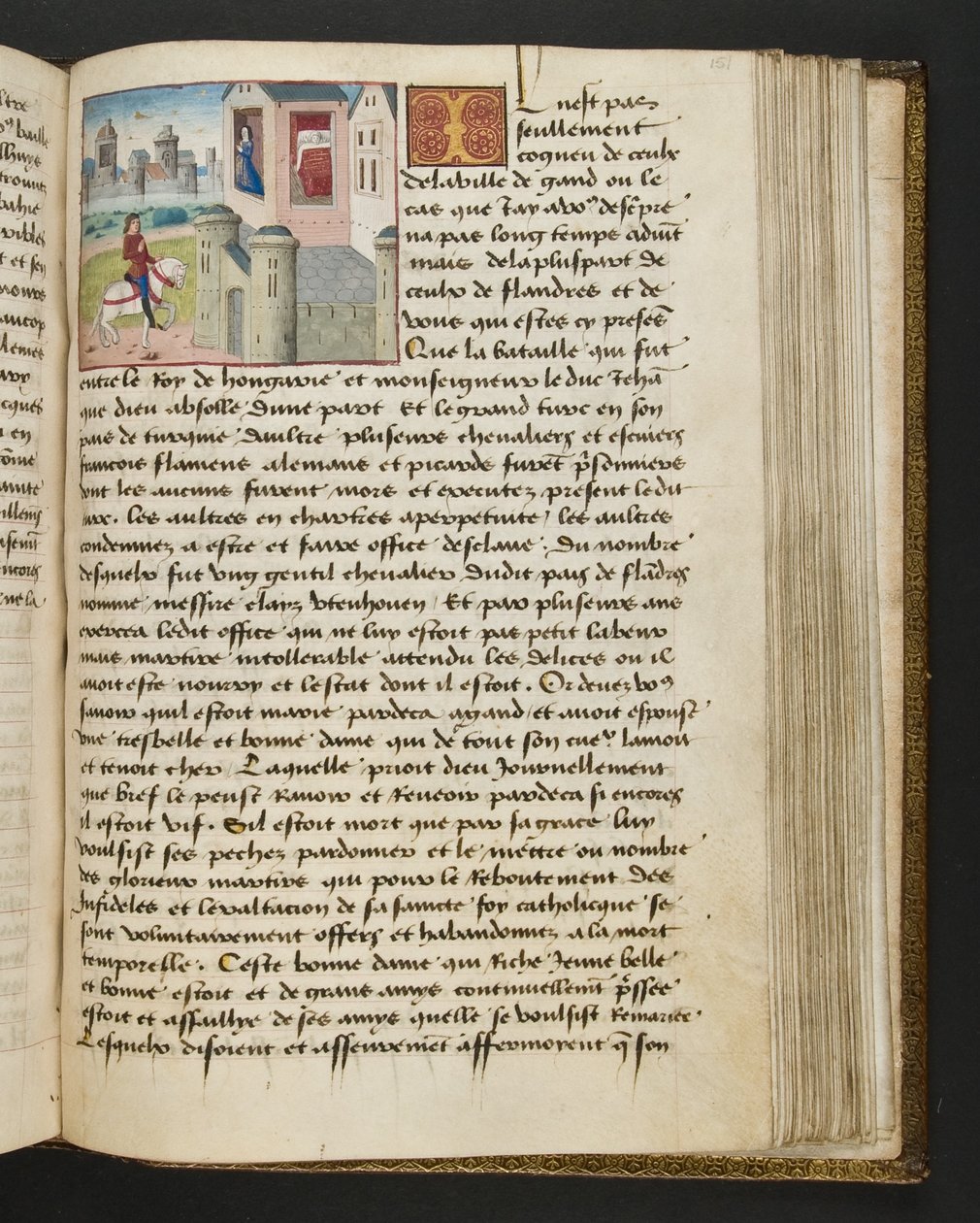 MS Hunter 252 151r Yüz Haber Haberinden Sayfa, c.1461-62 by French School
