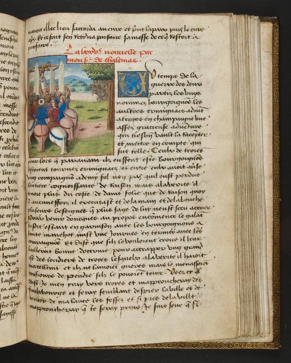MS Hunter 252 161r Yüz Haber Haberinden Sayfa, c.1461-62 by French School