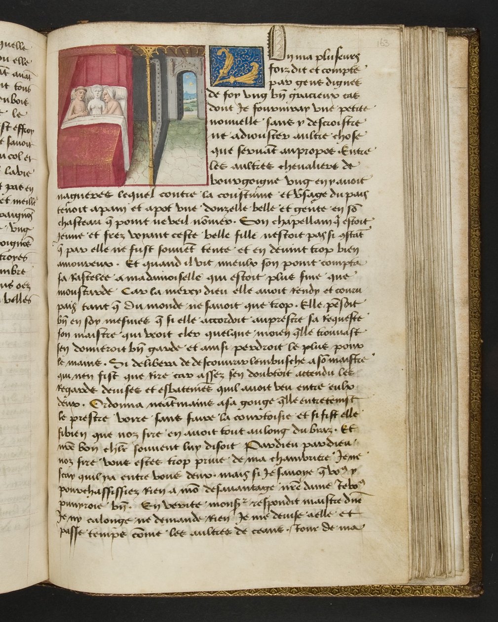 MS Hunter 252 163r Yüz Haber Haberinden Sayfa, c.1461-62 by French School