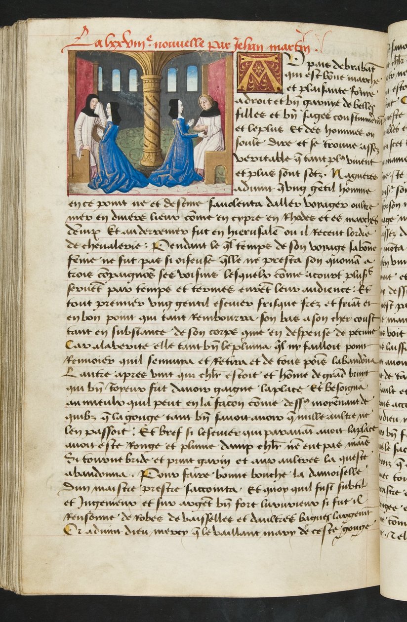 MS Hunter 252 165v Yüz Haber Haberinden Sayfa, c.1461-62 by French School