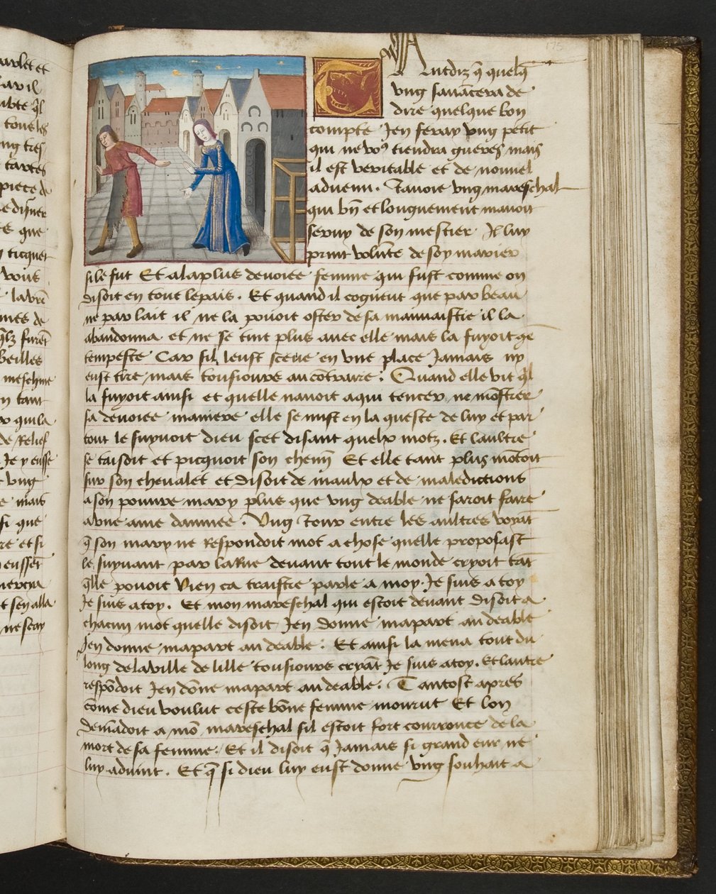 MS Hunter 252 175r Yüz Haber Haberinden Sayfa, c.1461-62 by French School