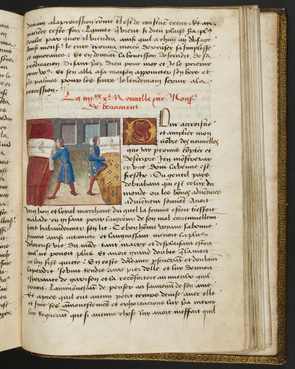 MS Hunter 252 184r Yüz Haber Haberinden Sayfa, c.1461-62 by French School