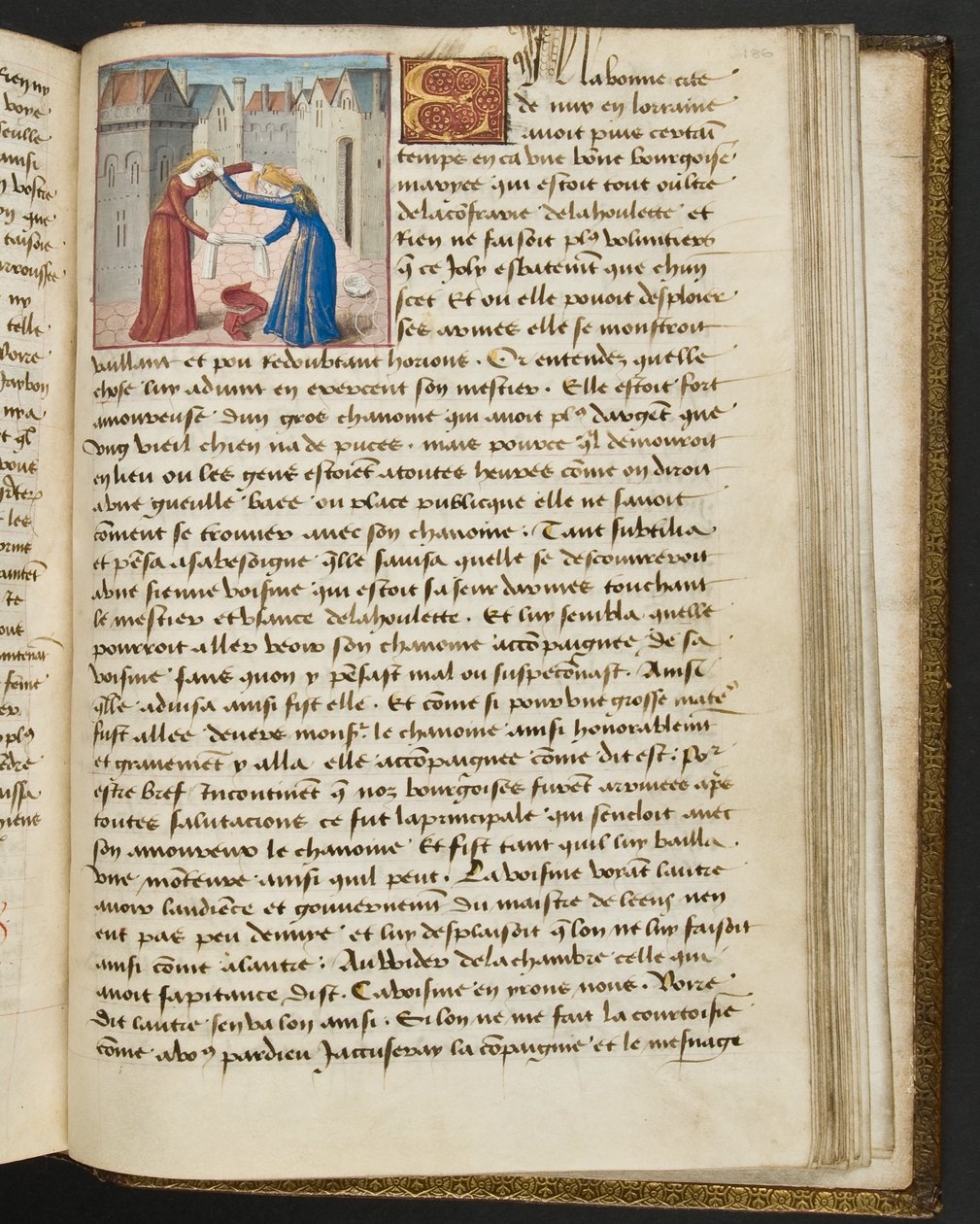 MS Hunter 252 186r Yüz Haber Haberinden Sayfa, c.1461-62 by French School