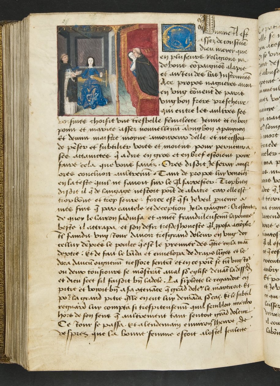 MS Hunter 252 190v Yüz Haber Haberinden Sayfa, c.1461-62 by French School