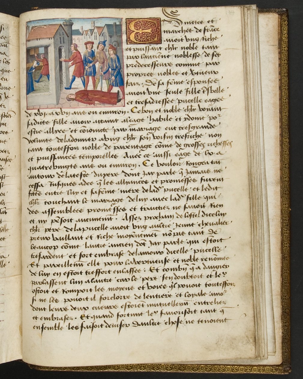 MS Hunter 252 194r Yüz Haber Haberinden Sayfa, c.1461-62 by French School