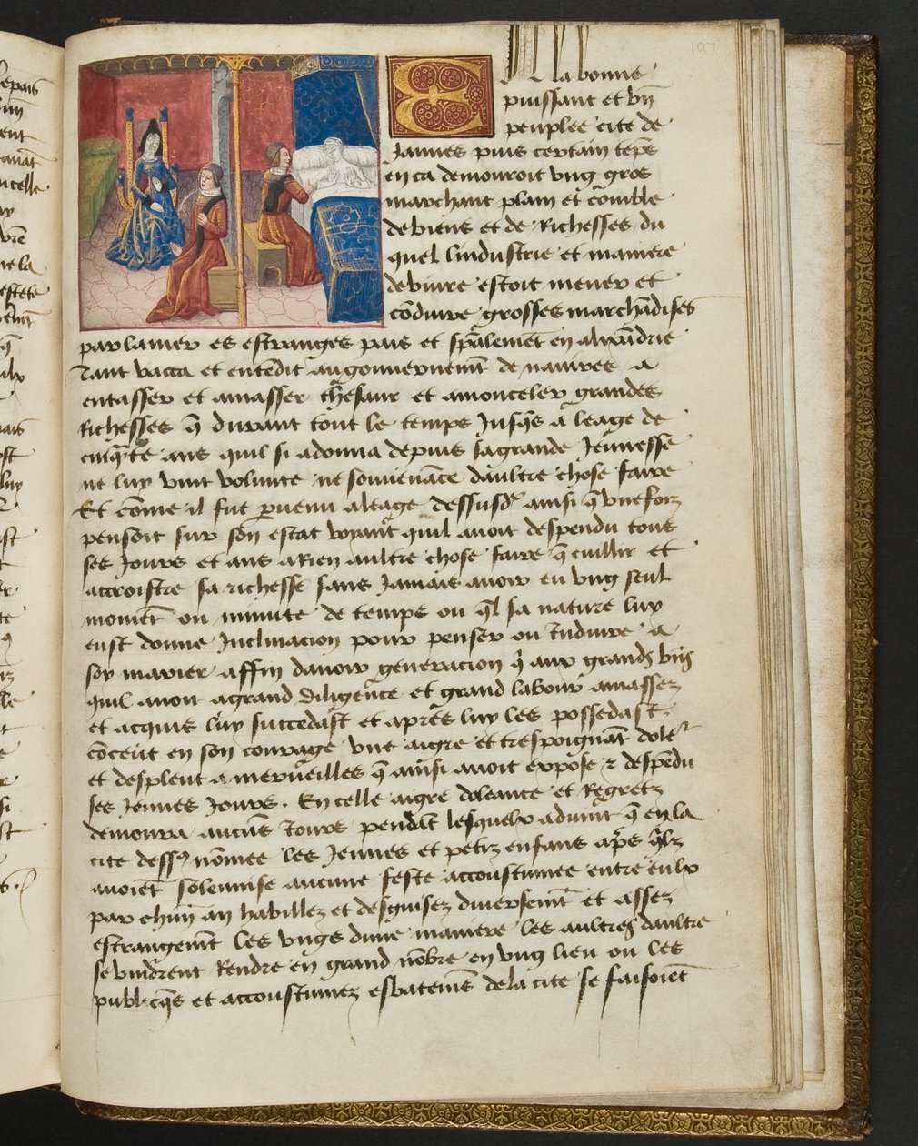 MS Hunter 252 197r Yüz Haber Haberinden Sayfa, c.1461-62 by French School