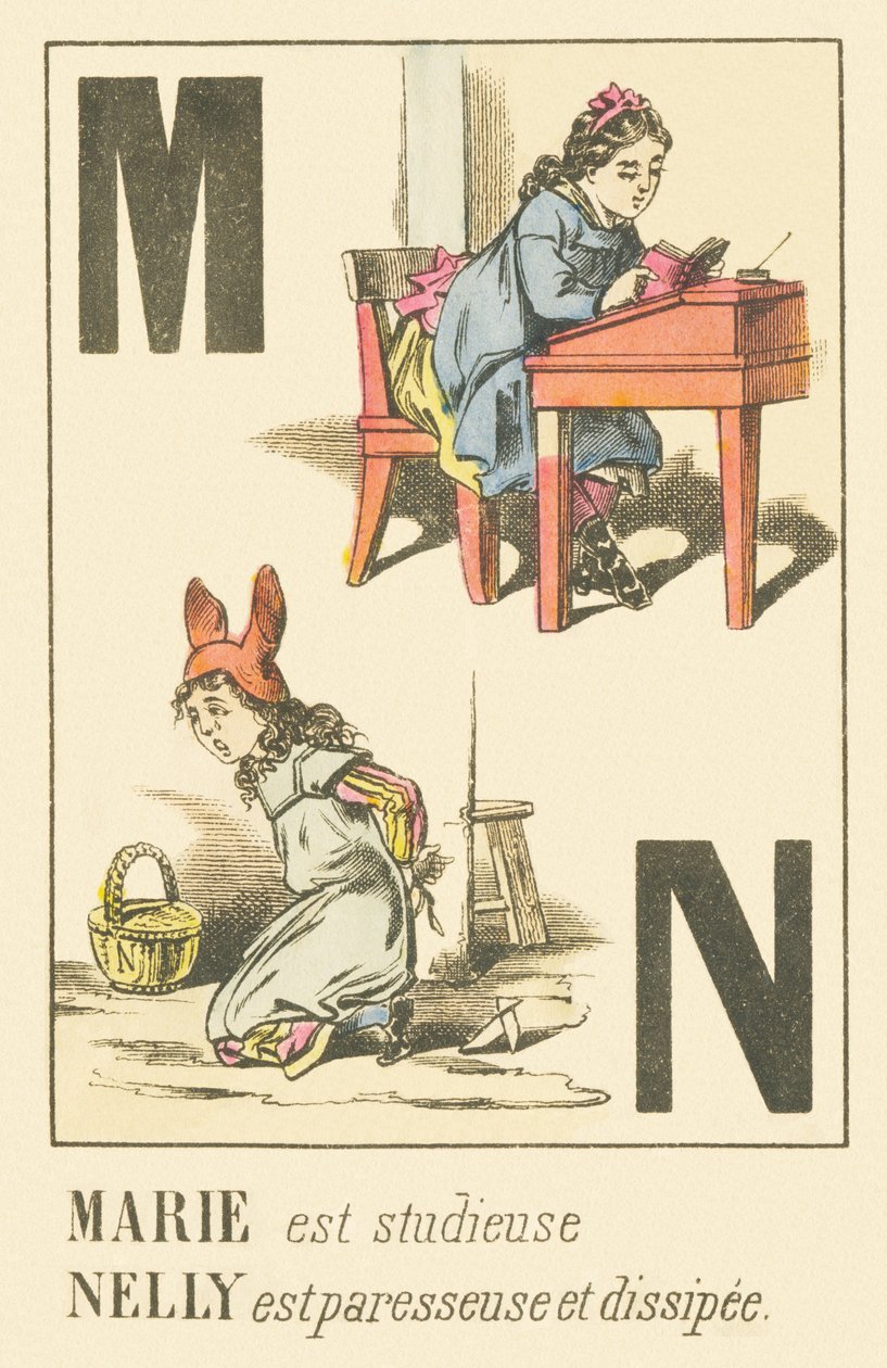 M N: Marie çalışkan bir Nelly tembel ve dağınık by French School