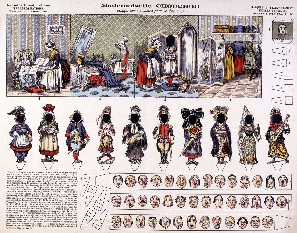 Matmazel Chouchou - Karnaval için kostümleri deneyin: dönüşümler. 19. yüzyıl. by French School