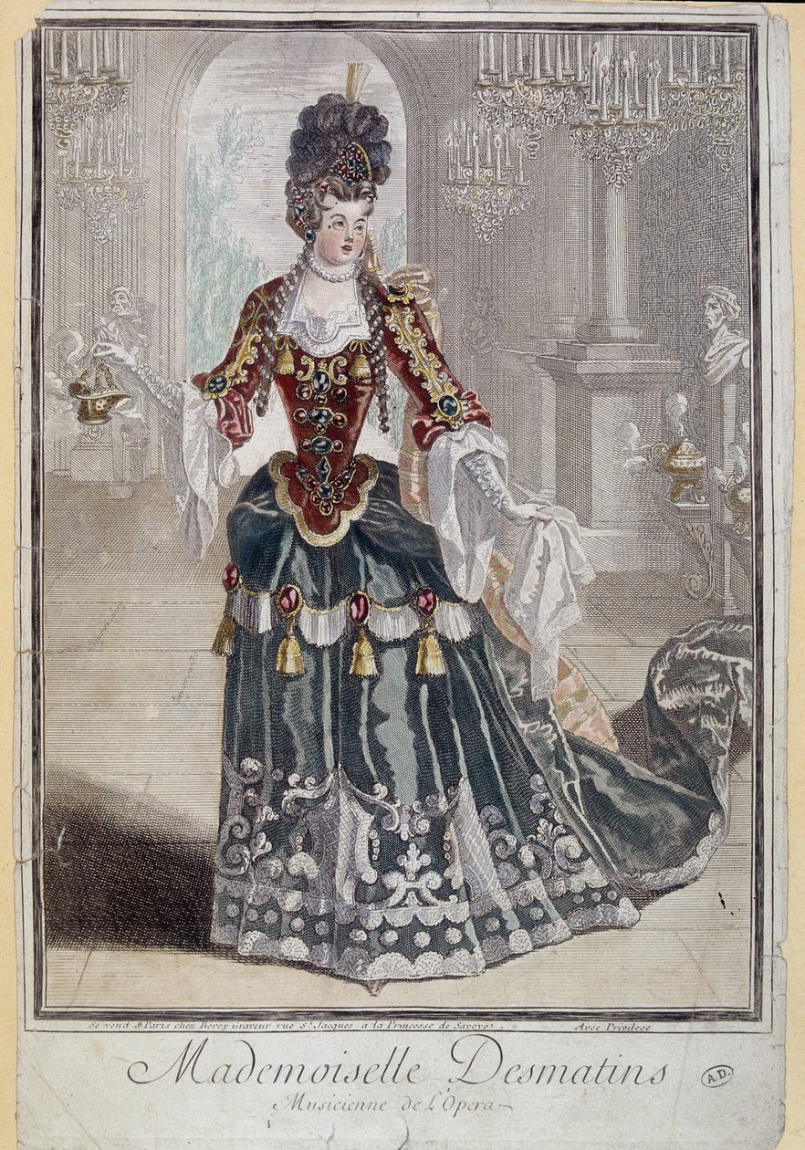 Matmazel Desmatins, Opera müzisyeni (şarkıcı) - gravür by French School