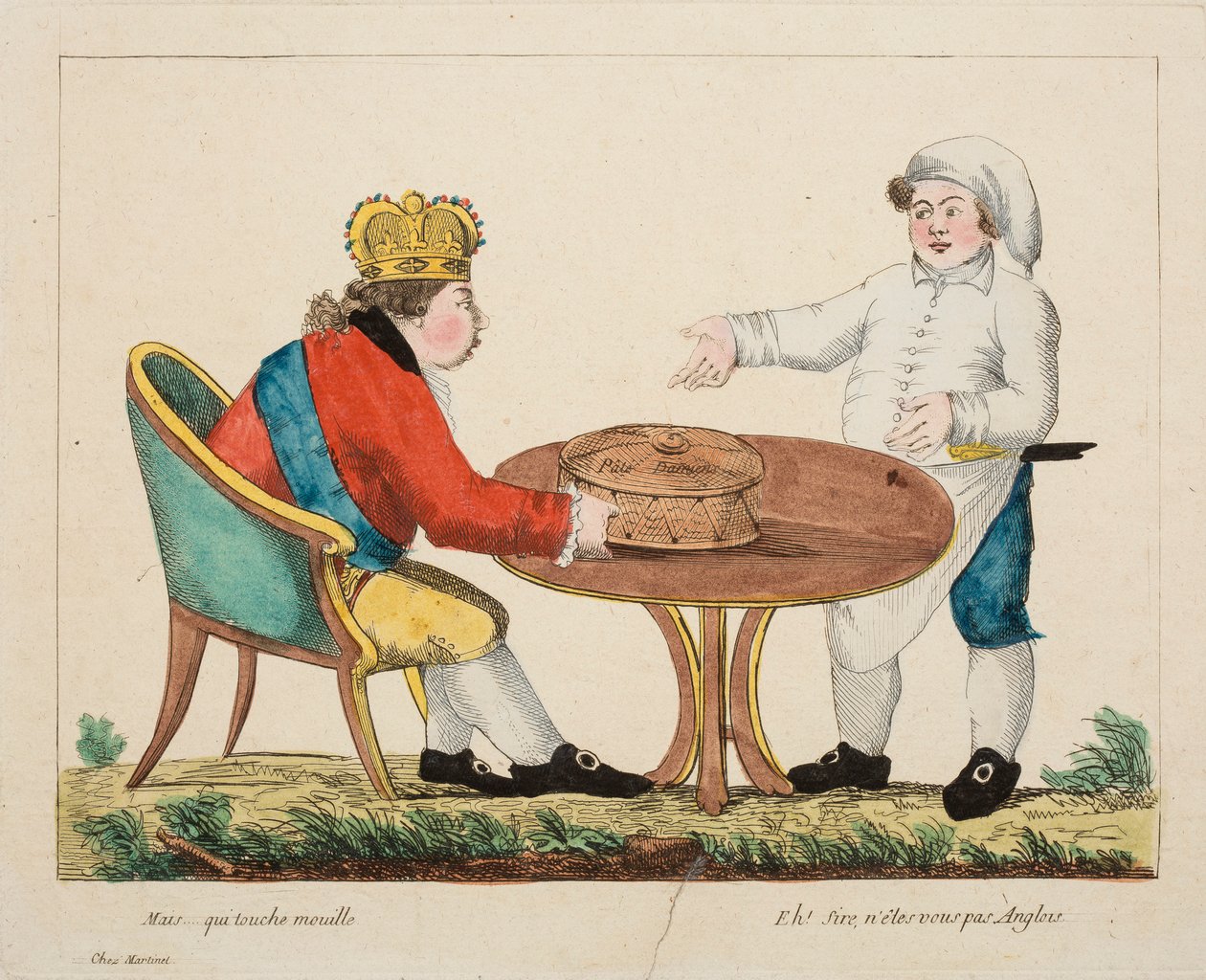 Ama... ıslak dokunan, c.1803-4 (renkli gravür) by French School