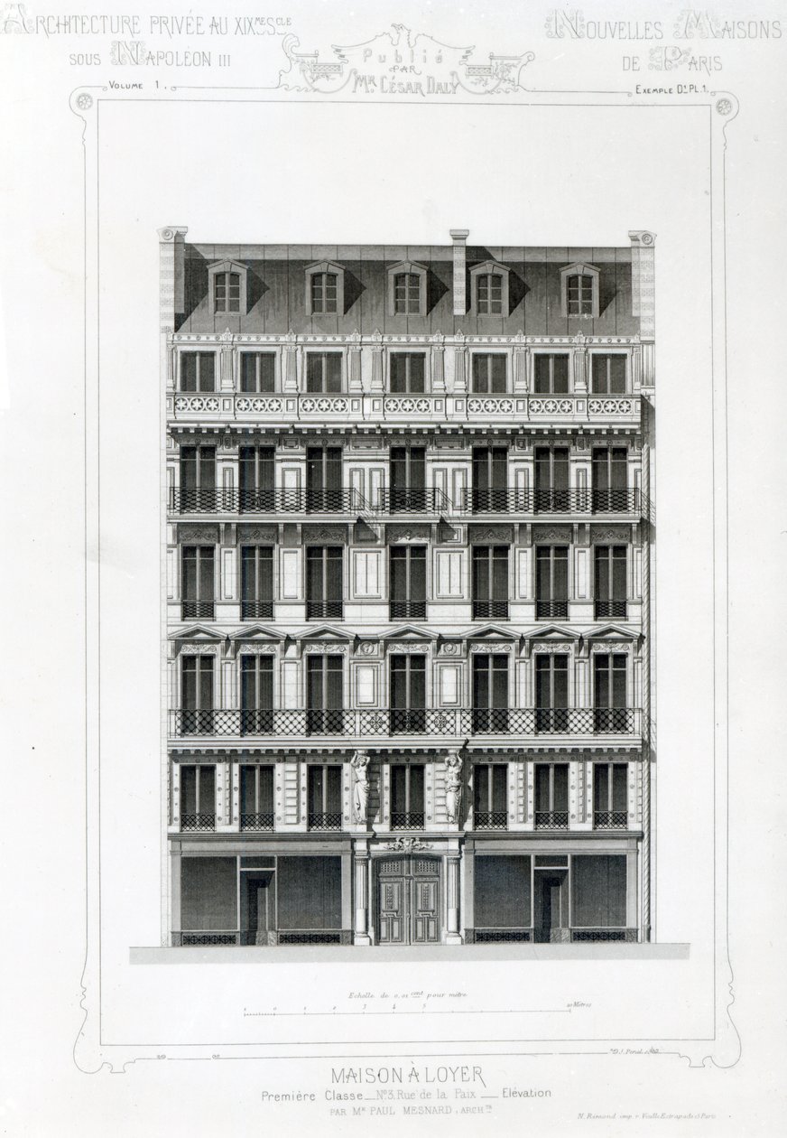 Maison A Loyer, No 3 Rue de la Paix, Paris; C19