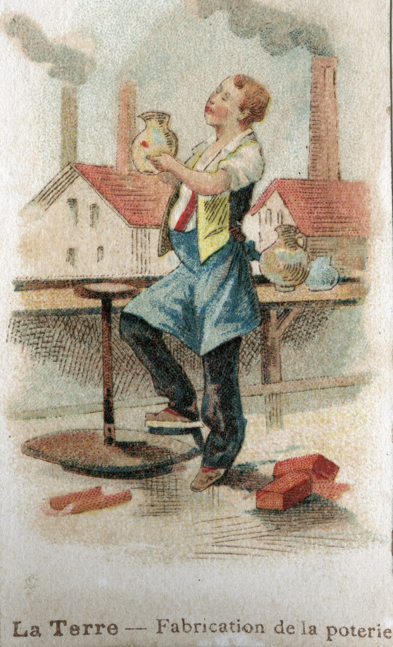 Çömlek imalatı, 20. yüzyıl başı (kromo) by French School