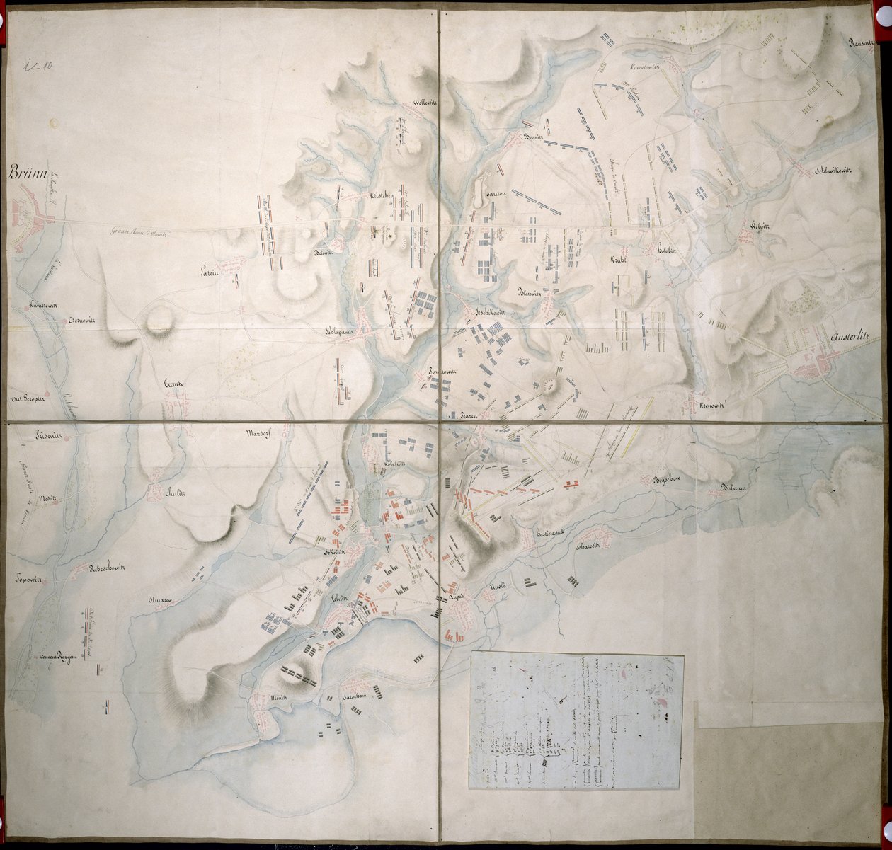 Austerlitz Savaşı Haritası, 2 Aralık 1805 by French School