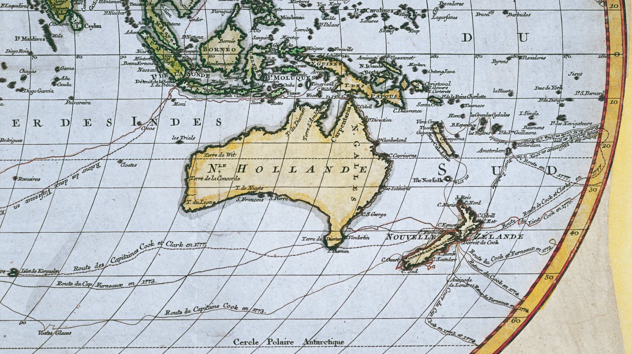 New Holland Haritası, c.1650-1780 by French School