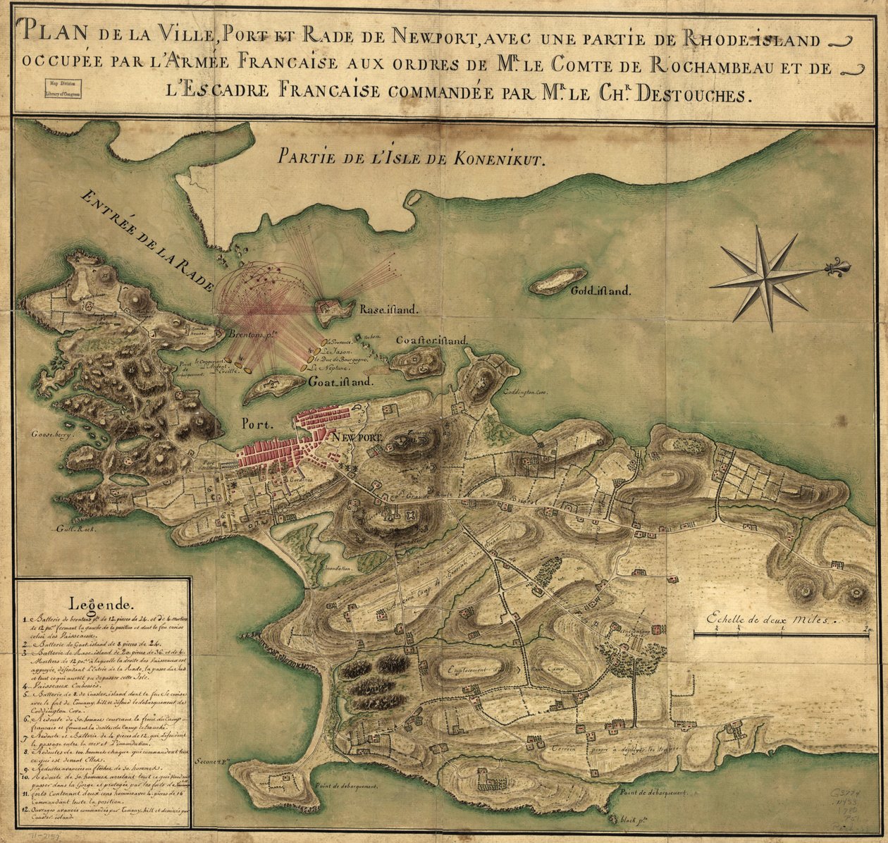 Newport Haritası, Rhode Island by French School