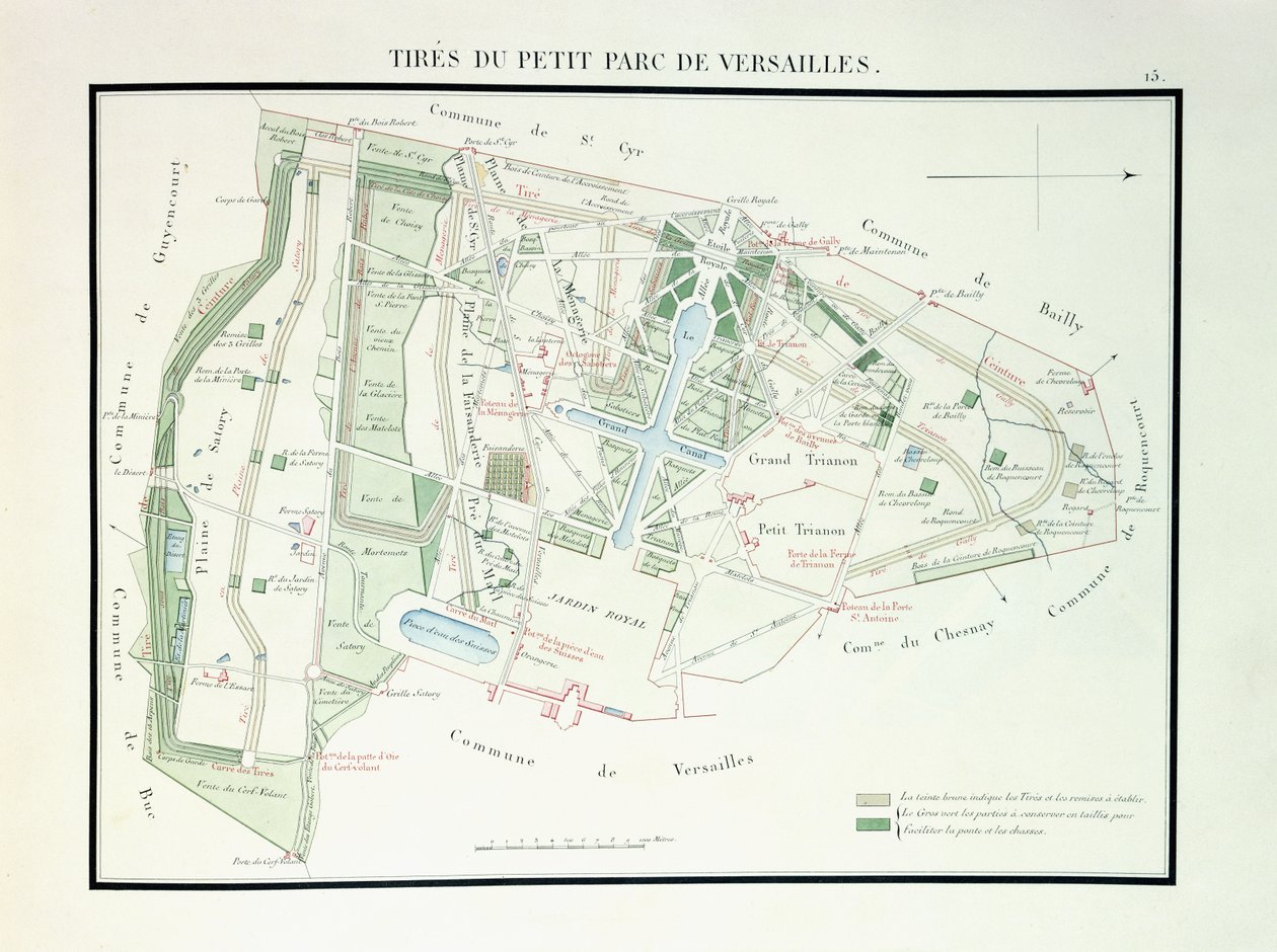 Versay Küçük Parkı Haritası, 1818-1819 by French School