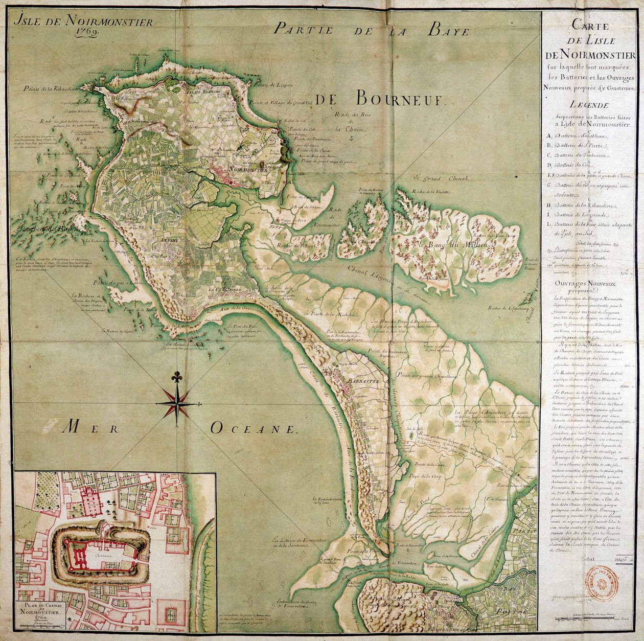 Noirmoutier adasının haritası ve 1769