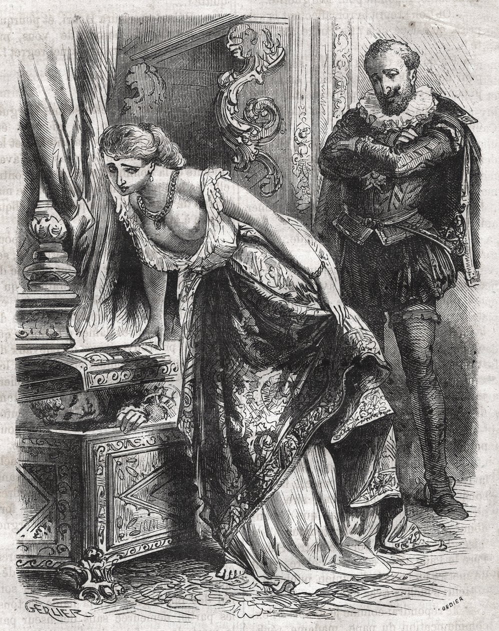 Kraliçe Margot olarak bilinen Marguerite de Valois (1553-1615), sevgilisi Julien de Leris
