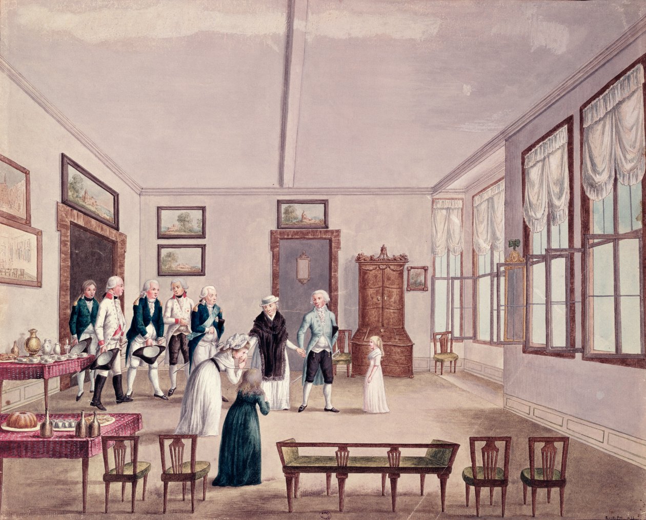 Marie-Therese-Charlotte de Bourbon, Madame Royale, kuzenleri Avusturya İmparatoru II. Francis ve karısı Maria Teresa ile 1795