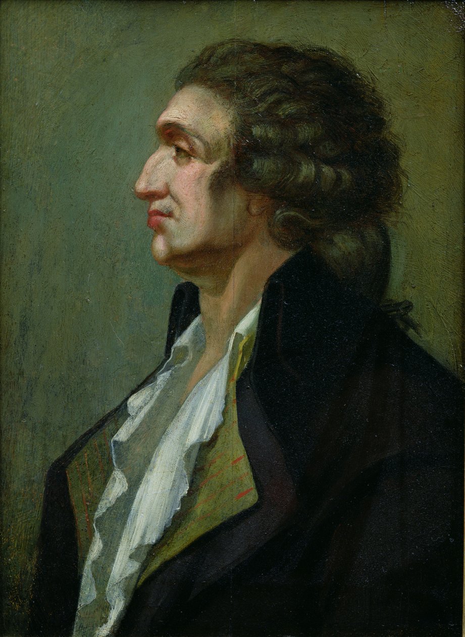 Marie Jean Antoine Nicolas de Caritat (1743-94) Marquis de Condorcet (tuval üzerine yağlı boya) by French School