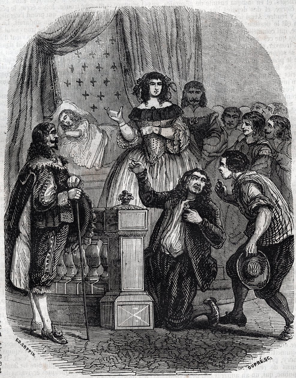 Marie de Medicis (1573-1642), Fransa kraliçesi ve oğlu için krallığın naibi, yatakta uyuyor - Marie de 