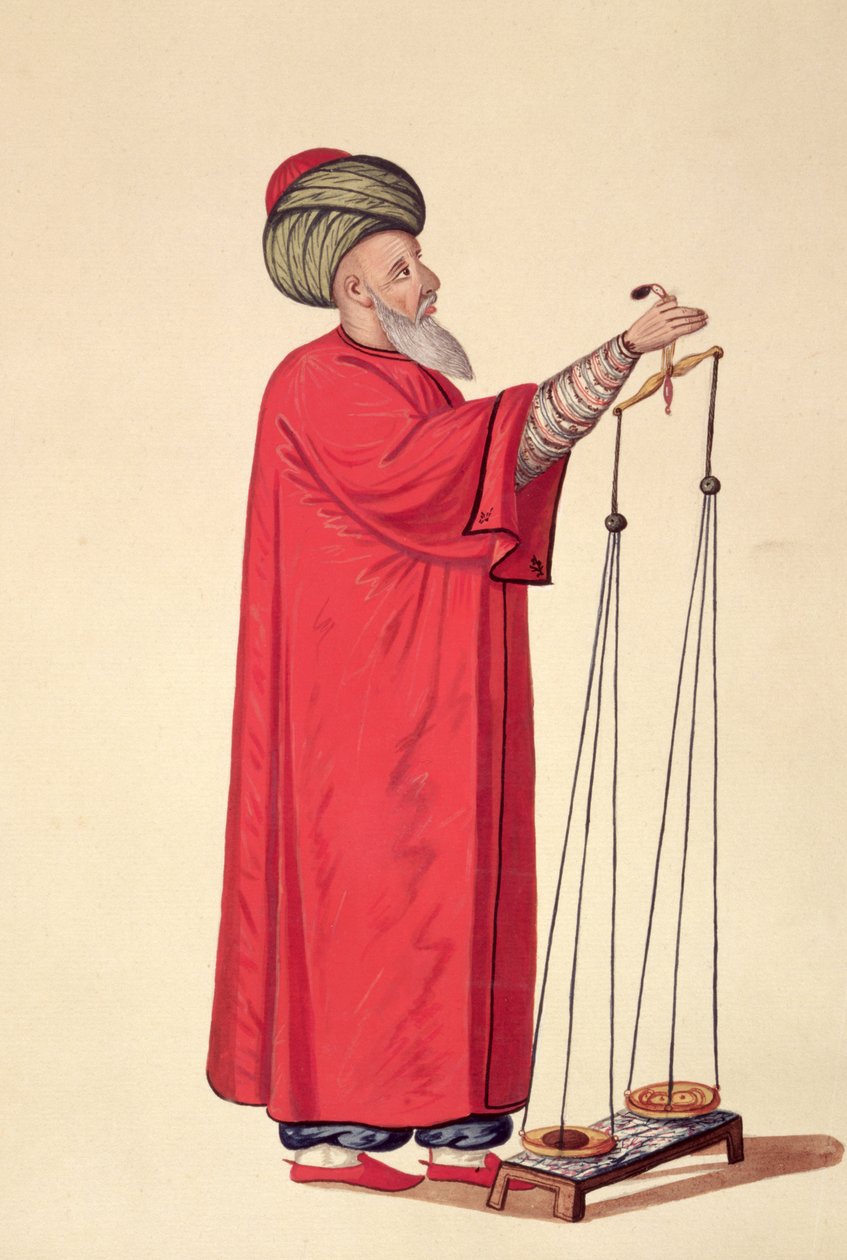 Çarşı Görevlisi, Osmanlı dönemi, 18. yüzyılın üçüncü çeyreği (kağıt üzerinde wc) by French School