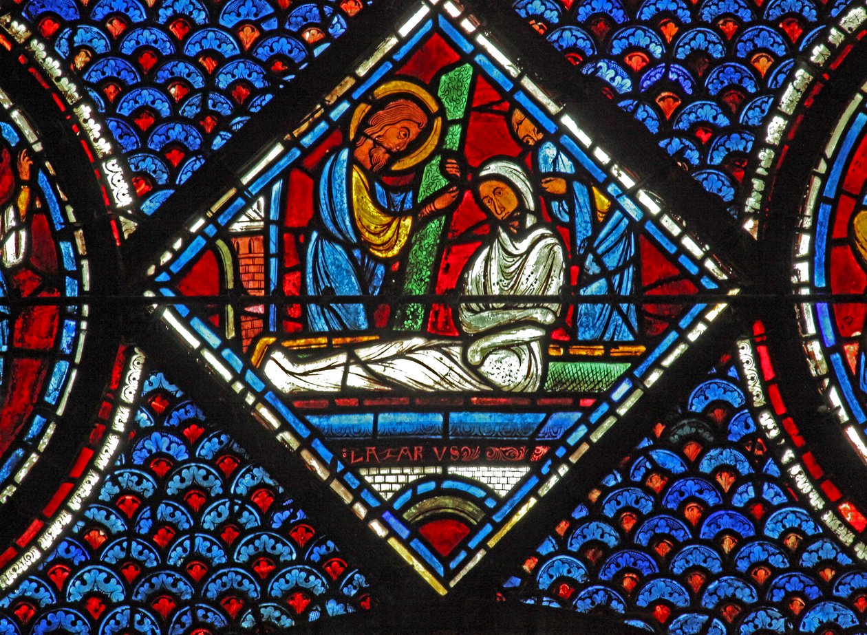 Mecdelli Meryem penceresi: Lazarus - dirilişi (w46) by French School