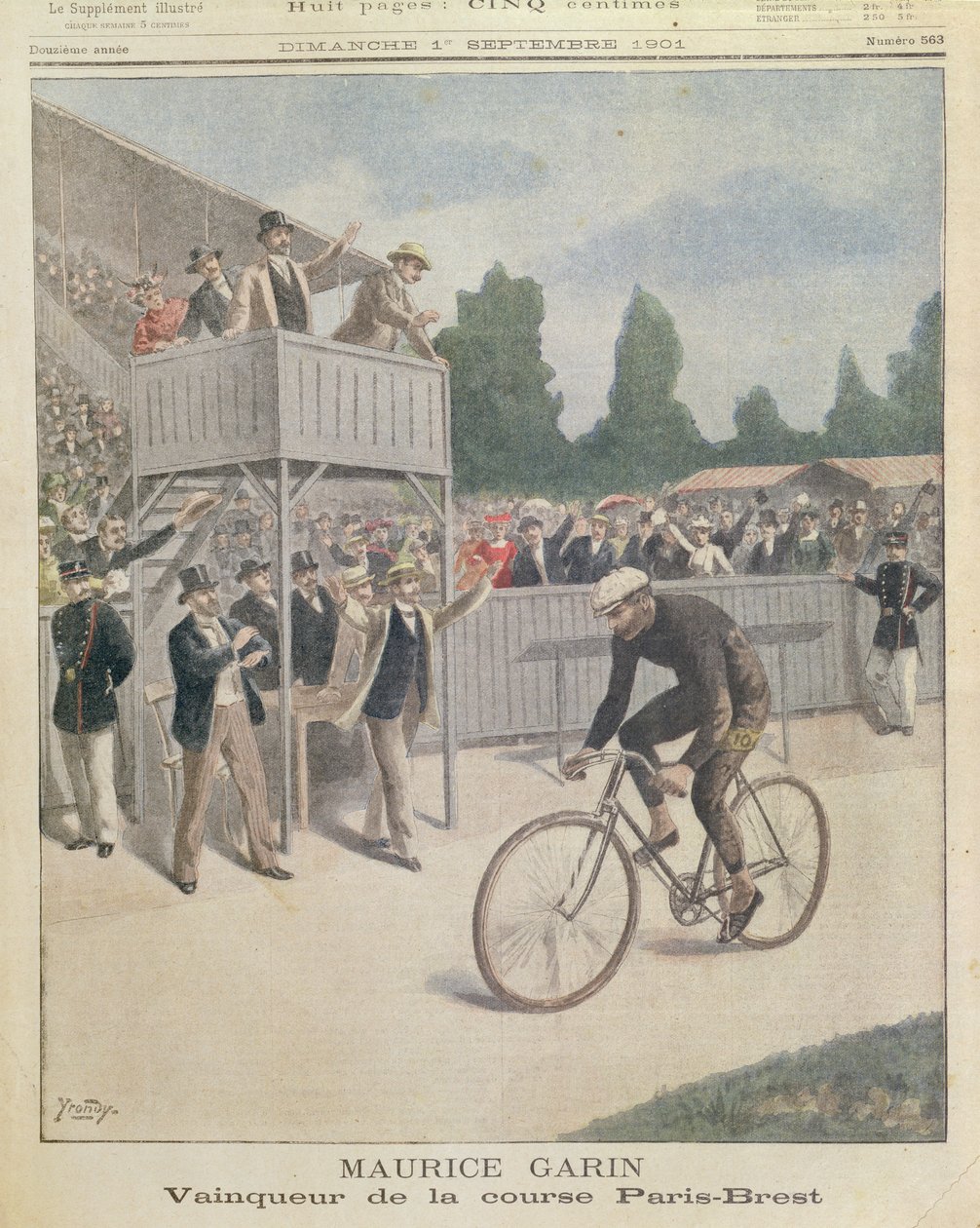 Maurice Garin (1871-1957) Paris-Brest yarışının şampiyonu, Le Petit Journal, 1 Eylül 1901 by French School