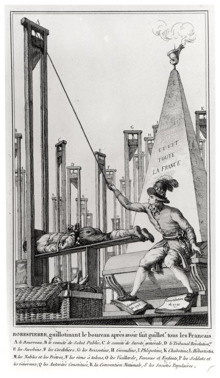 Maximilien de Robespierre (1758-94) Cellatın İnfazı by French School