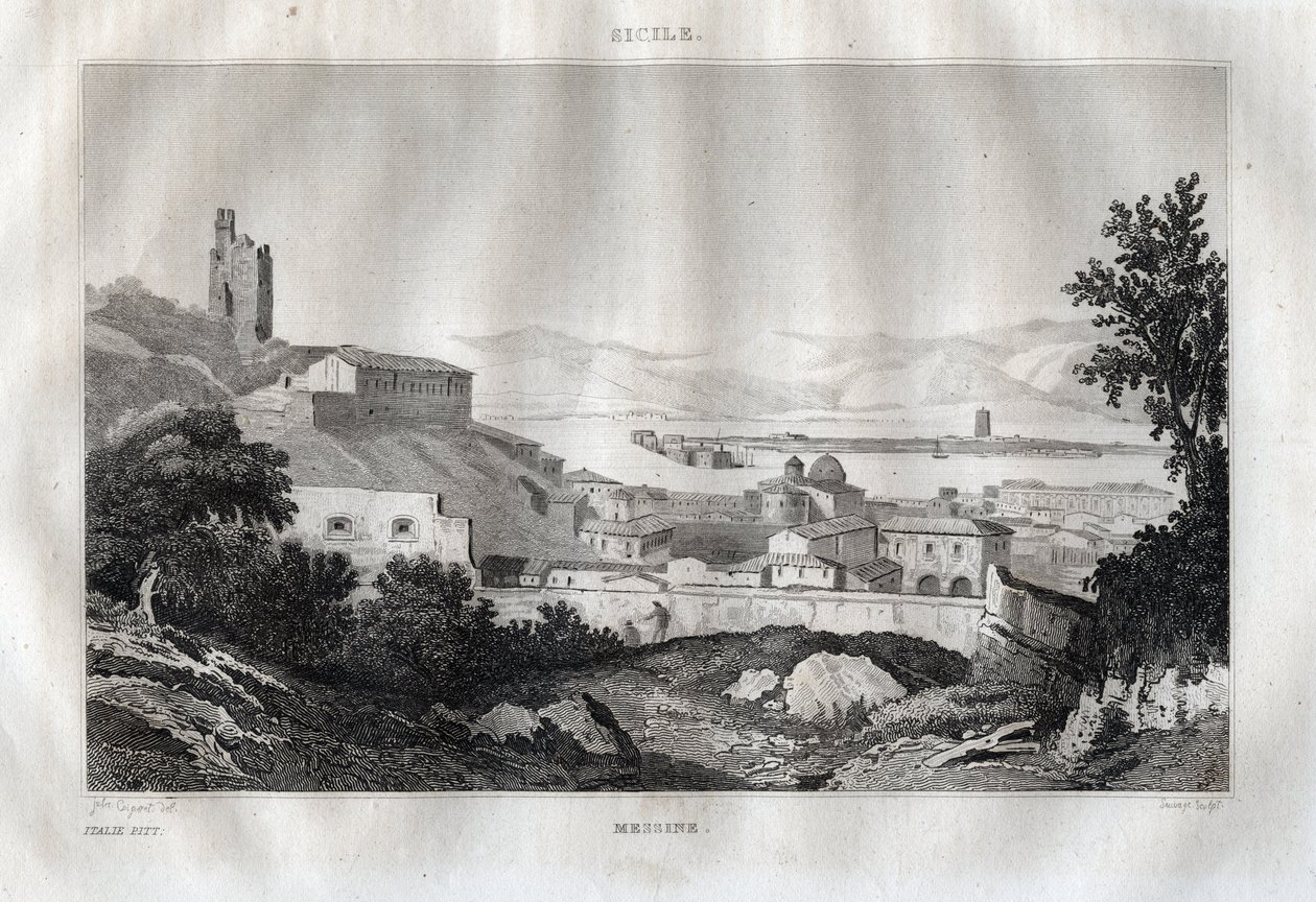 Messina - Messina - Sicilya - Sicilya - Sicilya - “İtalya Pitoresk”inden Gravür - İtalya