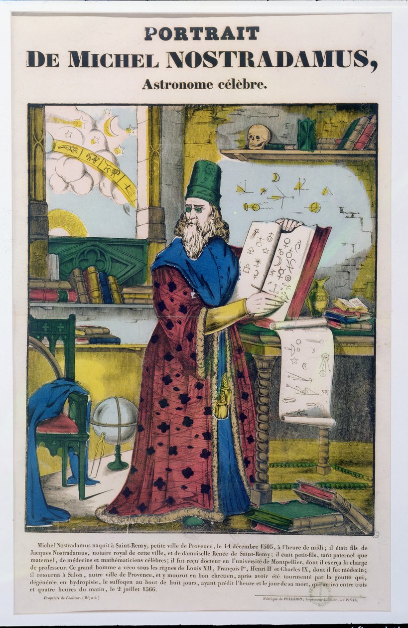Michel Nostradame (Nostradamus) (1502-66) c.1840 by French School