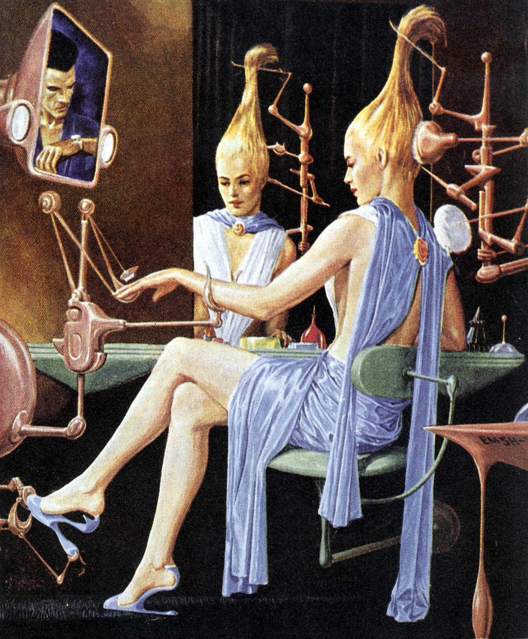 Milady's Boudoir, fütürist illüstrasyon by French School