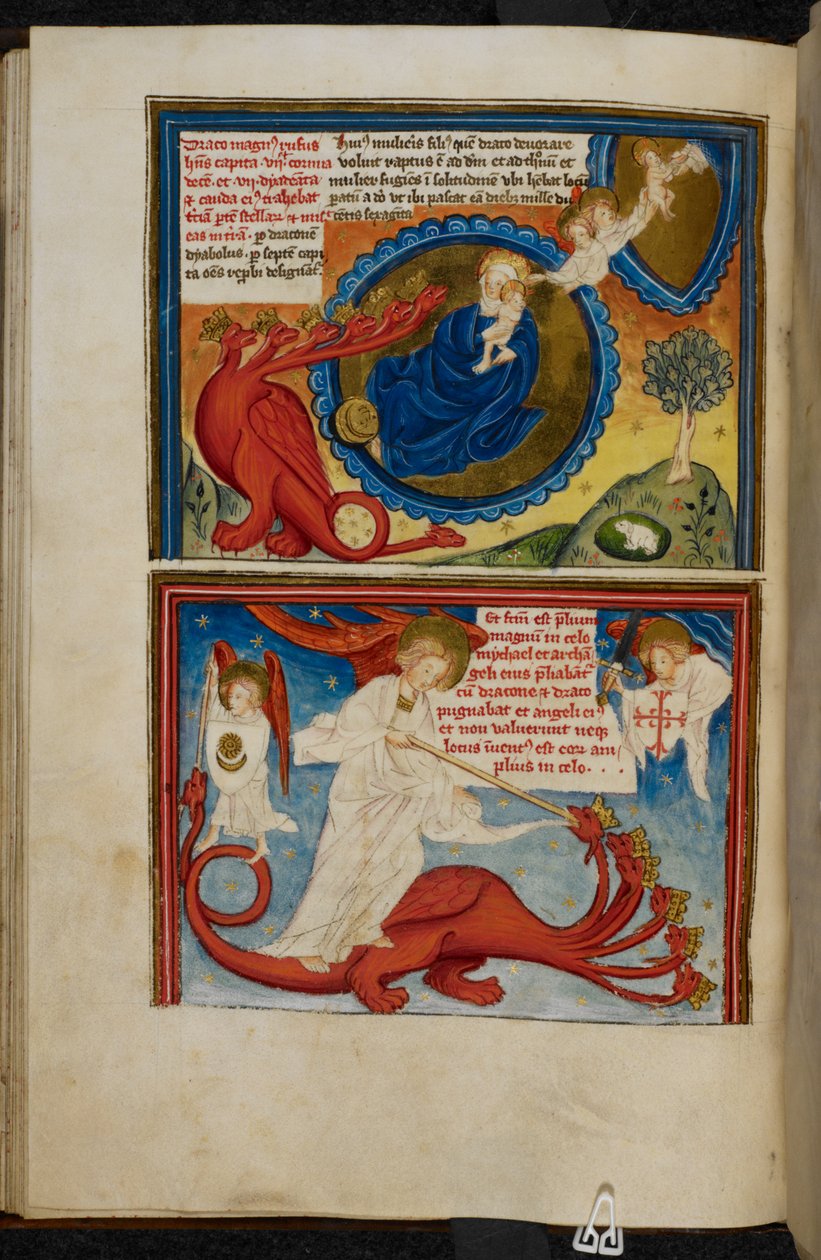Aziz John'un Hayatı ve Kıyamet Kitabından Minyatür, c.1400 (parşömen) by French School
