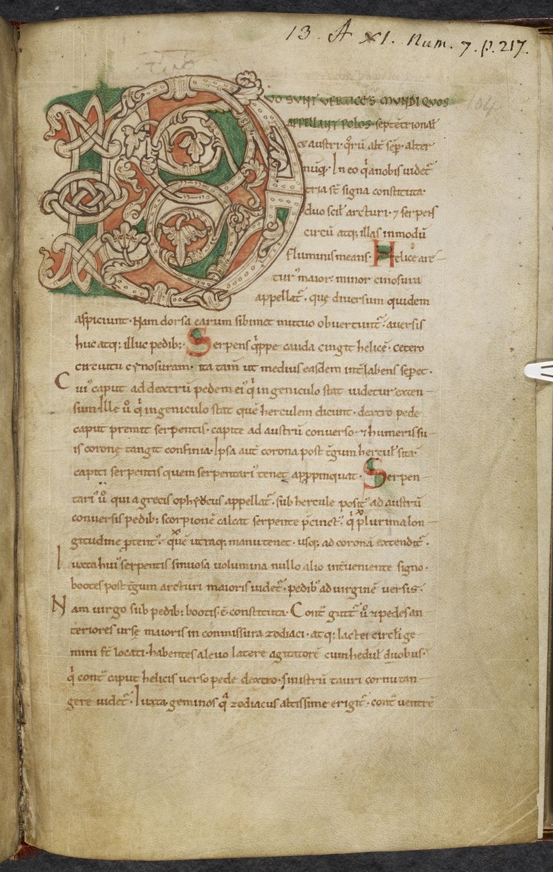 Bilgisayar ve astronomi üzerine çeşitli çalışmalar, Royal MS 13 A XI by French School