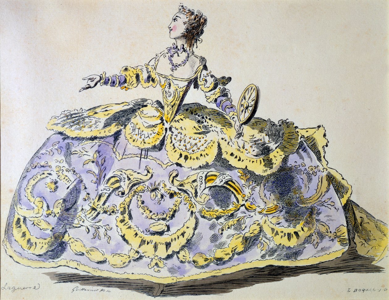 Miss Laguerre as Fortune, A. Guillaumot fils'in tıpkıbasımı (el renkli gravür) by French School