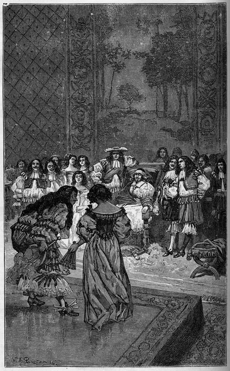Moliere ve topluluğu, Kral Louis XIV ve Kardinal Jules Mazarin