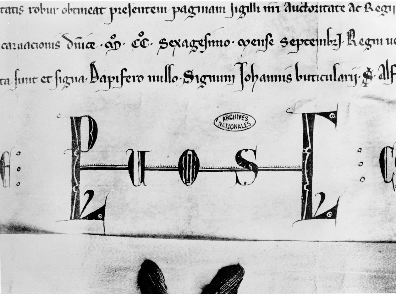 Louis IX monogramı (parşömen) by French School