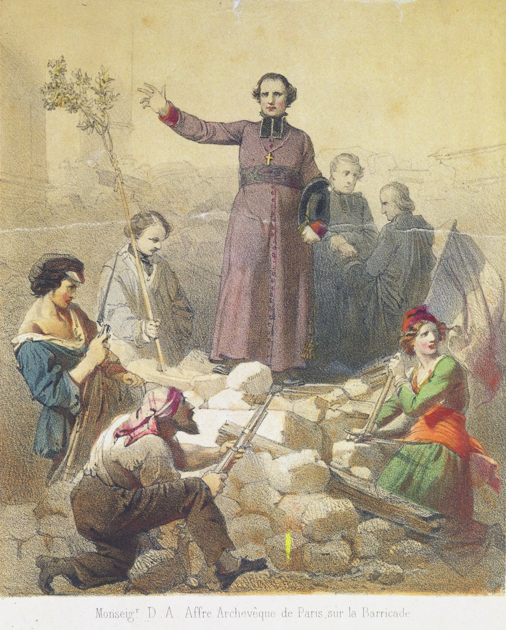 Monsenyör Affre (1793-1848) 25 Haziran 1848 by French School