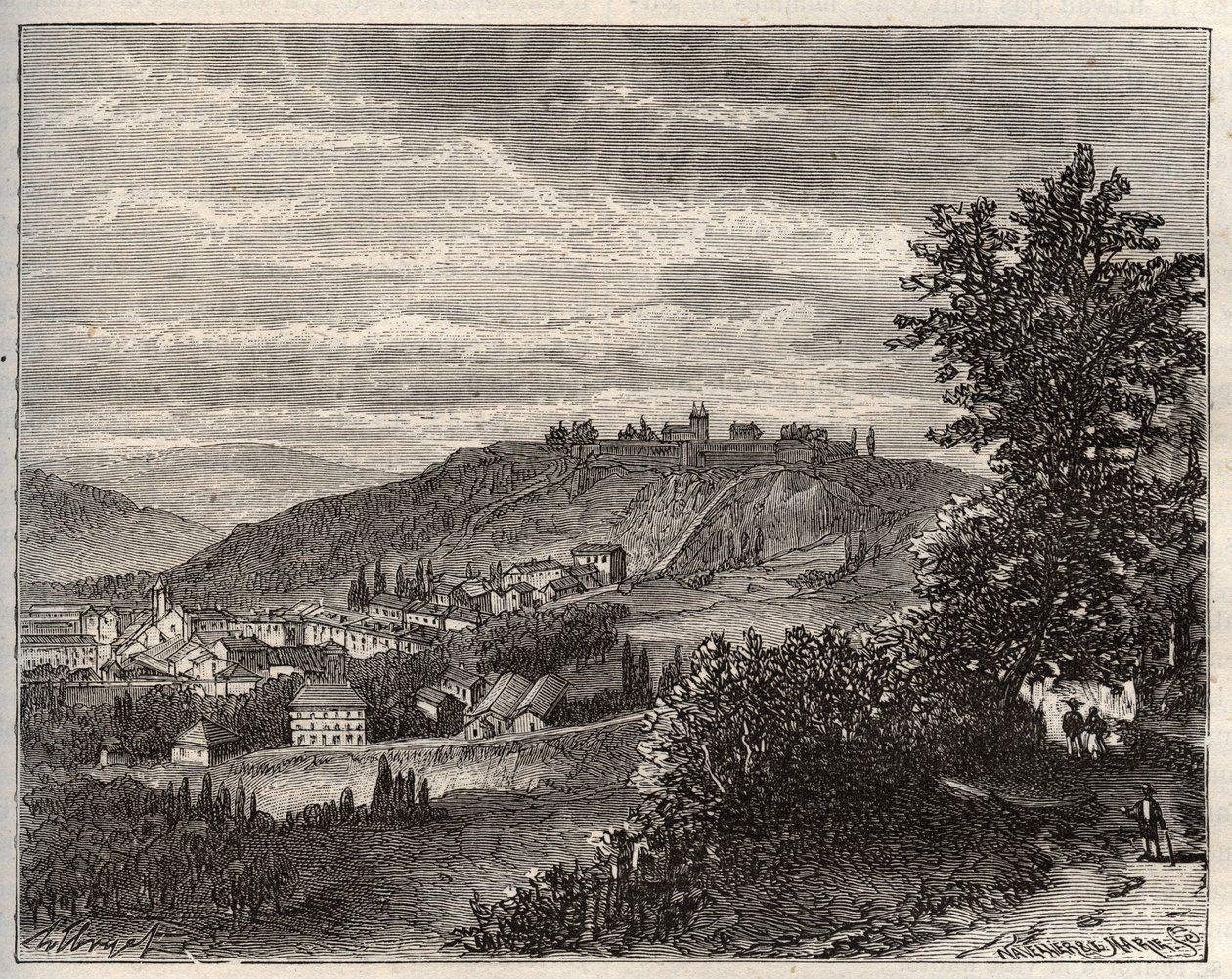 Montmedy - Meuse, Lorraine bölgesinde - VA Malt-Brown tarafından “La France illustrée: coğrafya, tarih, istatistiksel yönetim” de gravür. 1884 by French School