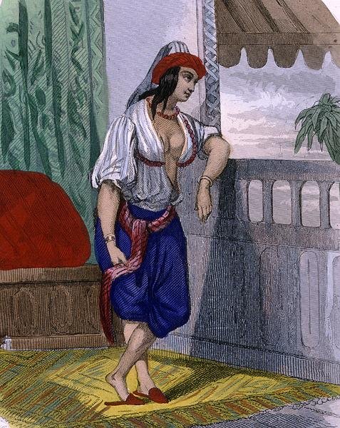 Mağribi Kadın, 1840 dolayları (renkli gravür) by French School