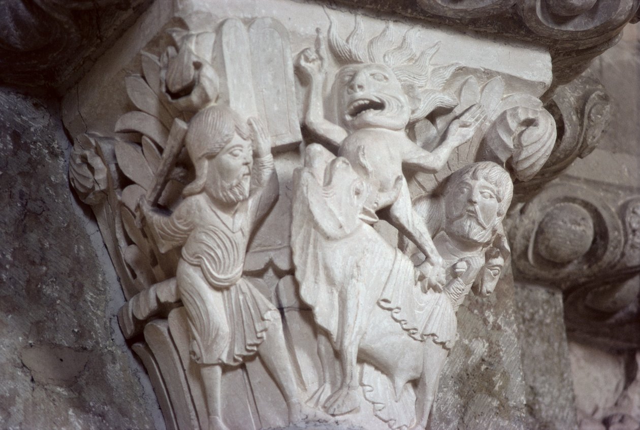 Musa ve Altın Buzağı, büyük kabartma, yaklaşık 1130 by French School