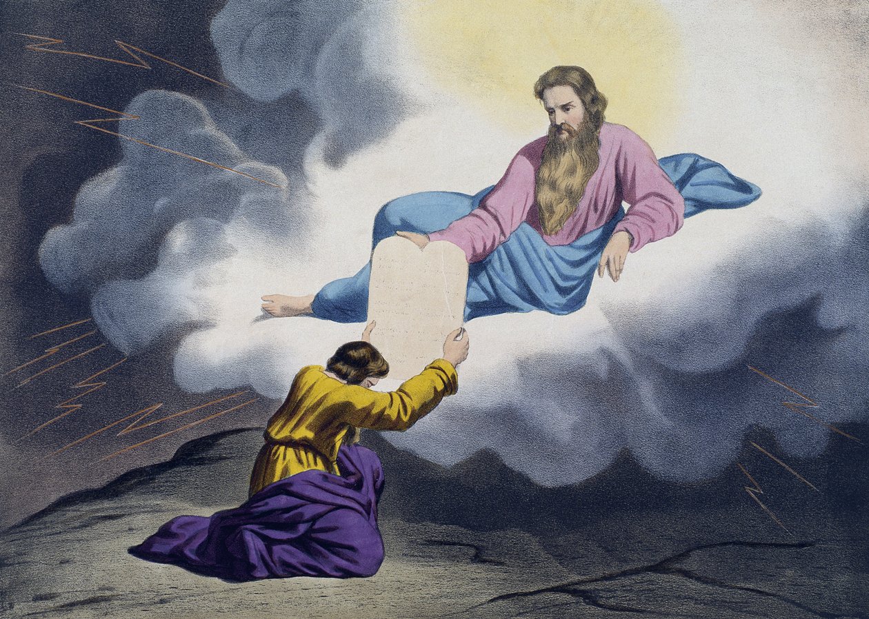 Musa, Kanun Tabletlerini alırken, bir ilmihal LHistoire Sainte
