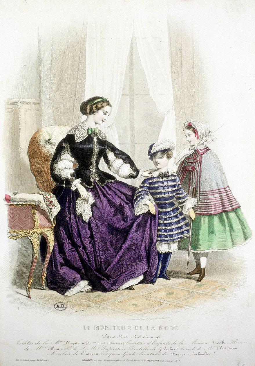 Anne ve Çocuklar - “Moda Monitörü”nde, 19. yüzyılın ortalarında by French School