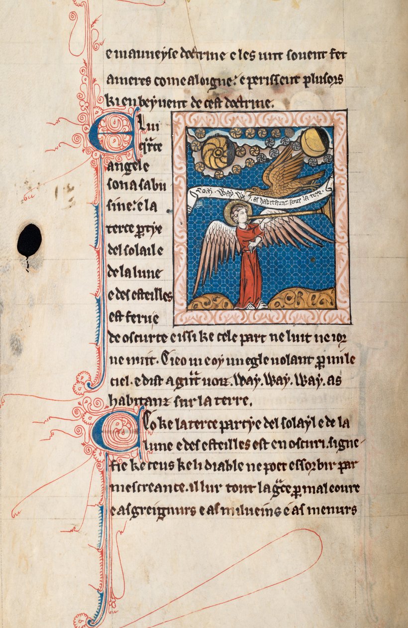 Ms65 f29v, St John Apocalypse on the Apocalypse on the Apocalypse on 13. yüzyılın sonları (parşömen üzerinde kalem & mürekkep ve tempera) by French School