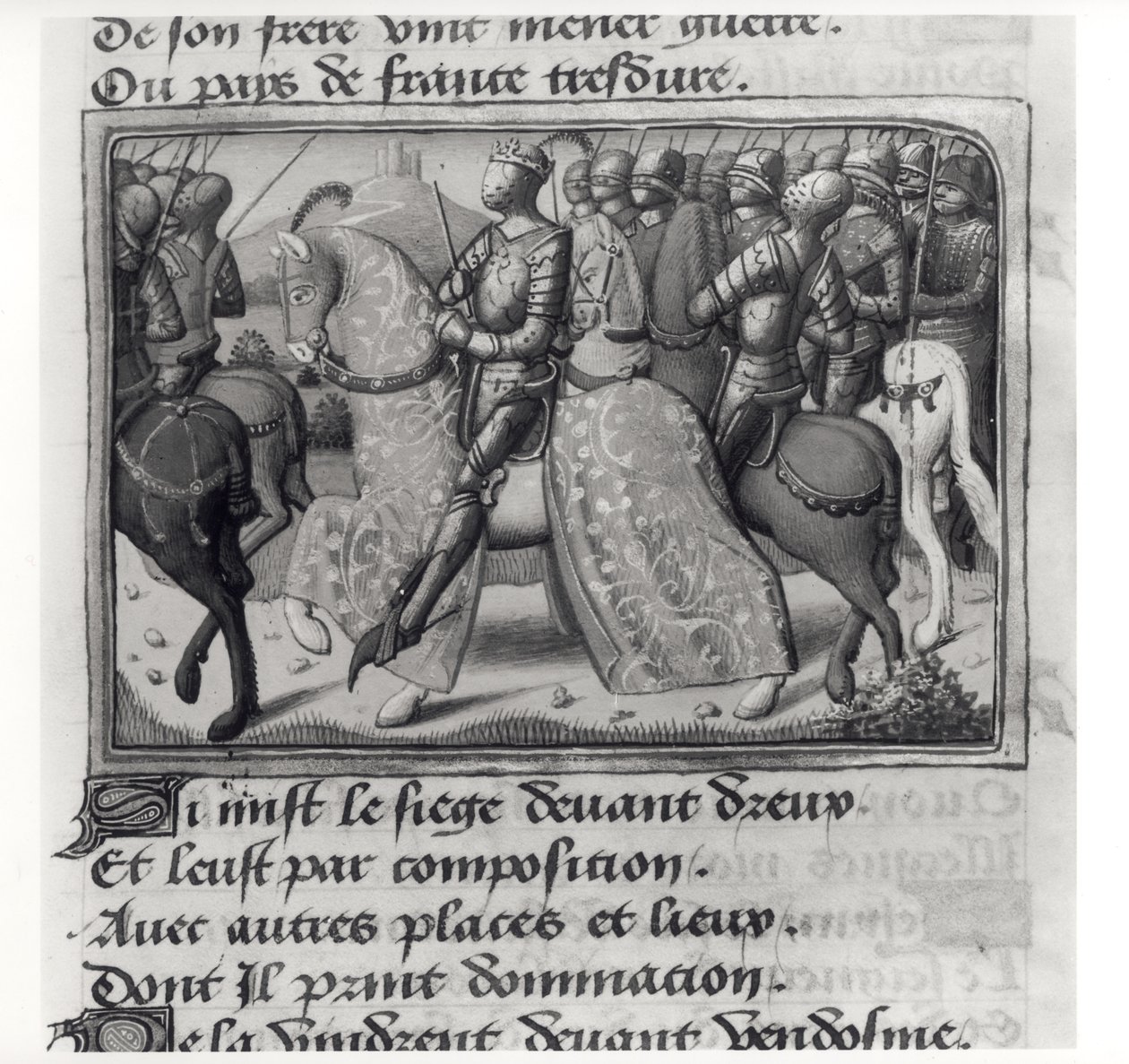 Ms.Fr.5054 fol.26 r Charles VII (1403-61) ve Joan of Arc Dreux Kuşatması