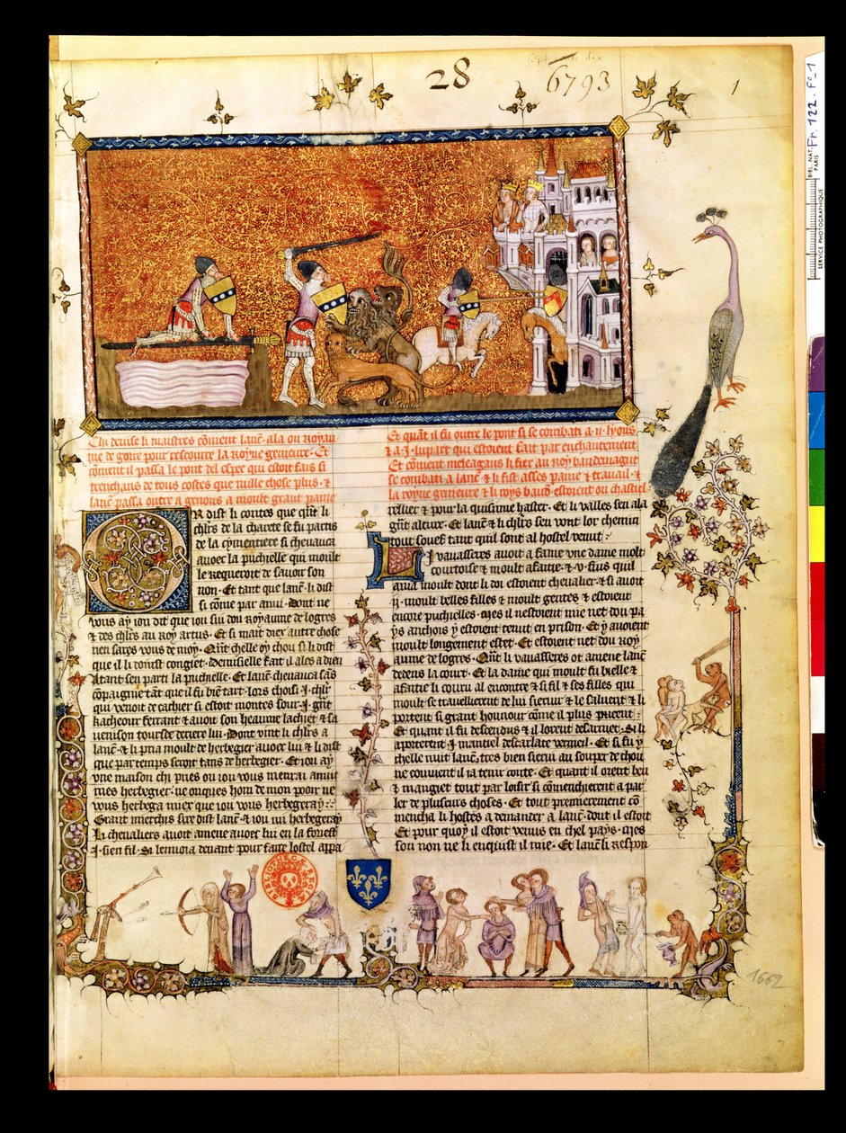 Bayan Fr 122 f.1 Sir Lancelot, Sword Bridge