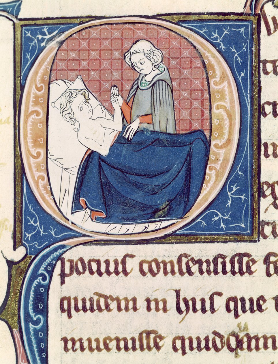 Ms 1003 f.185v Bir Hastayı İncelemek, Oeuvres de Galien