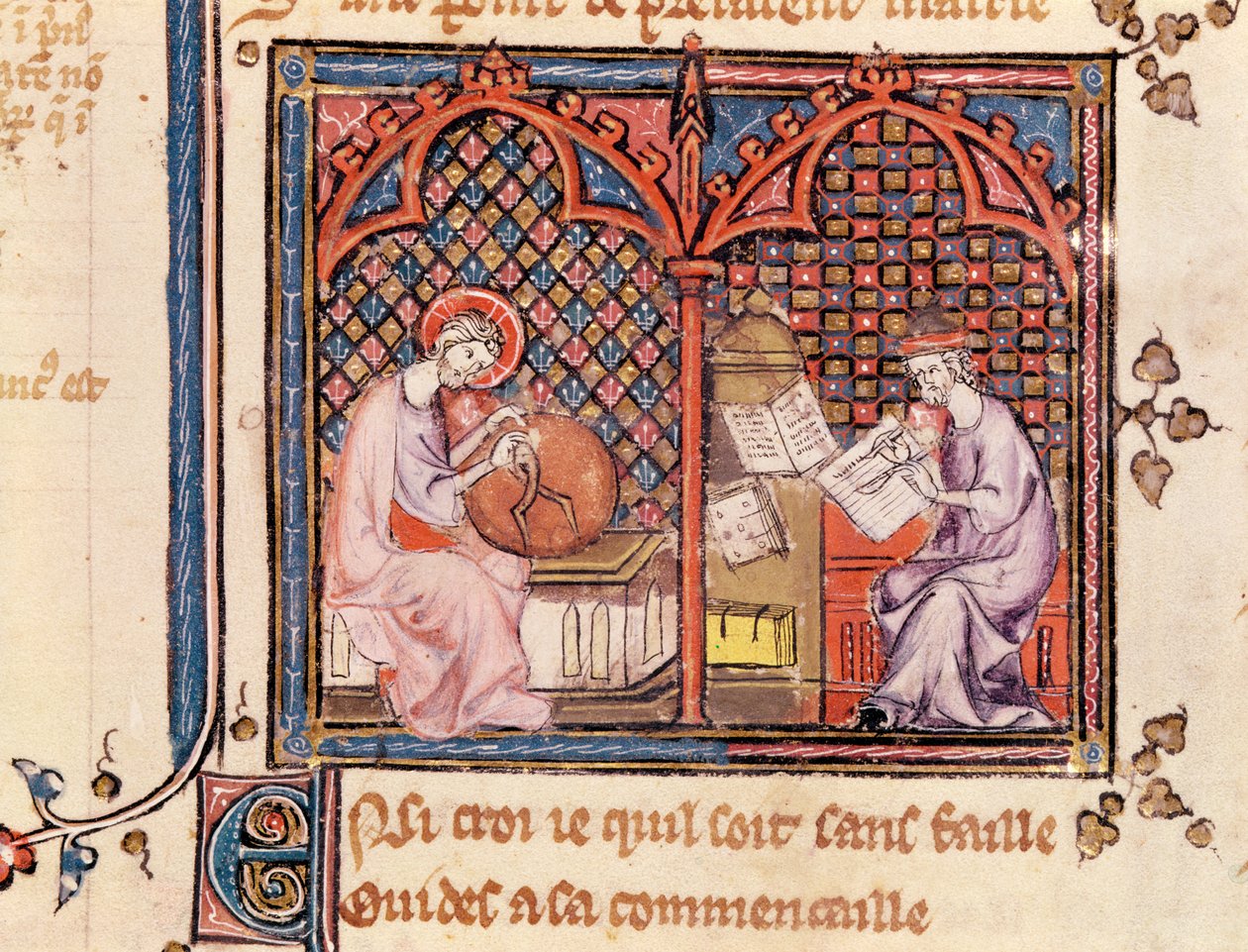 Ms 1044 Fol.16v Söz, Dünyanın Yaratıcısı ve Kitabını Yazan Yazar, Ovide Moralise