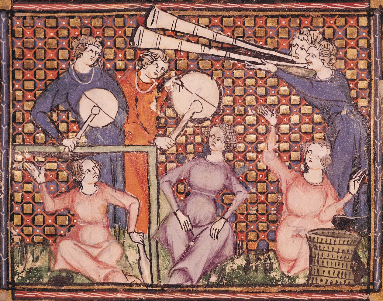 Ms 1044 fol.103v Müzisyenler, Chretien Legouais tarafından yazılmış Ovide Moralise