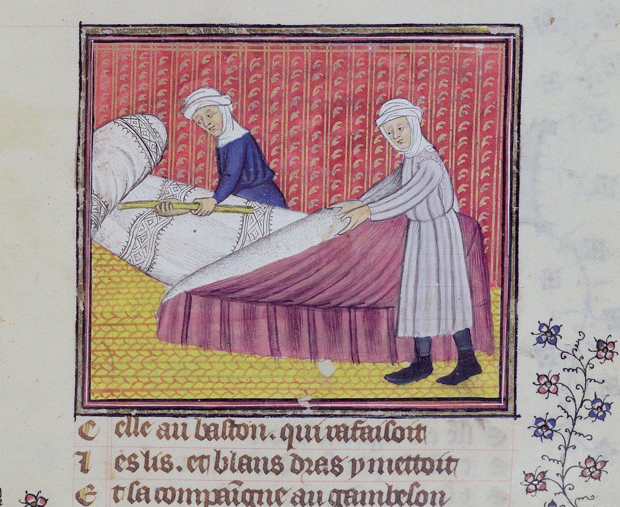 Ms 1130 fol.83r Chastity and Poverty, Guillaume de Digulleville